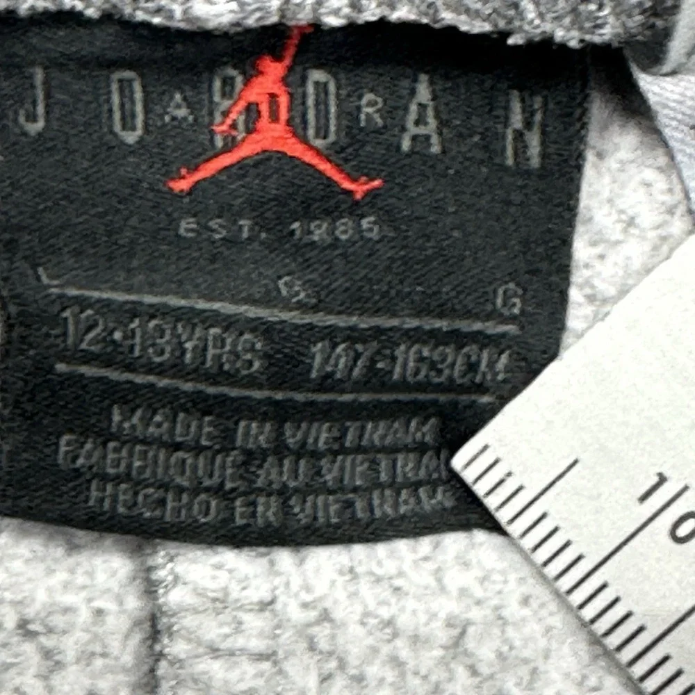 Nike Air Jordan Youth Large (12-13 Yrs) Gray Jumpman Logo Jogger Sweatpants A434